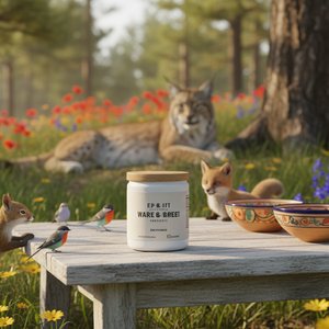 Nature with modern aesthetic, where lots of animals wondering,Depth of field: moderate depth of field (~50%).